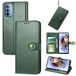 For Motorola Moto G31 Solid Color Leather Buckle Phone Case(Green)