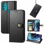 For Motorola Moto G71 5G Solid Color Leather Buckle Phone Case(Black)