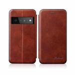 For Google Pixel 6A Integrated Retro Texture Magnetic Card Holder Leather Case(Brown)