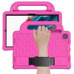 For Galaxy Tab A8 10.5(2021) X200/X205 Diamond  EVA Shockproof Case with Holder & Strap(Rose Red)