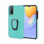 Ring Holder PU Phone Case For vivo Y12S 2021 / Y20 Indian / Y20i / Y20S / Y30(Mint Green)