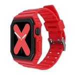 Silicone Strap with Case For Apple Watch Series 8&7 41mm / SE 2&6&SE&5&4 40mm / 3&2&1 38mm(Red)