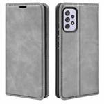 For Samsung Galaxy A73 5G Retro-skin Magnetic Suction Leather Case(Grey)