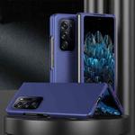 For OPPO Find N Folding Skin Scrub Plain Leather Phone Case(Blue)