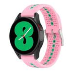 For Samsung Galaxy Watch4 44mm Two-Color Silicone Breathable Watch Band(Pink+Water Duck)