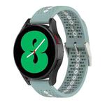 For Samsung Galaxy Watch4 44mm Two-Color Silicone Breathable Watch Band(Rock Cyan + White)