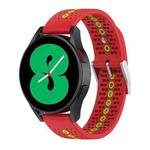 For Samsung Galaxy Watch4 40mm Two-Color Silicone Breathable Watch Band(Red+Green)