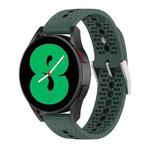 For Samsung Galaxy Watch 4 Classic 42mm Two-Color Silicone Breathable Watch Band(Olive Green + Black)