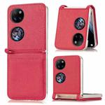 For Huawei P50 Pocket Litchi Pattern Card Folding Phone Case(Red)