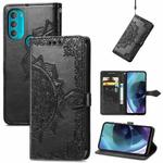 For Motorola Moto G71 5G Mandala Flower Embossed Flip Leather Phone Case(Black)