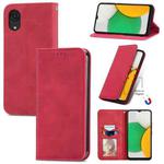 For Samsung Galaxy A03 Core Retro Skin Feel Magnetic Leather Phone Case(Red)