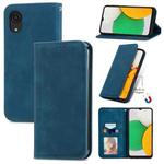 For Samsung Galaxy A03 Core Retro Skin Feel Magnetic Leather Phone Case(Blue)