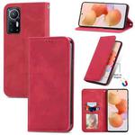 For Xiaomi 12 / 12X Retro Skin Feel Magnetic Flip Leather Phone Case(Red)