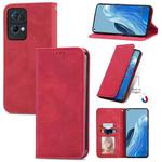 For OPPO Reno7 Pro 5G Retro Skin Feel Magnetic Flip Leather Case(Red)