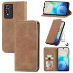 For vivo Y76s Retro Skin Feel Magnetic Flip Leather Case(Brown)