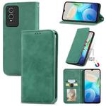 For vivo Y76s Retro Skin Feel Magnetic Flip Leather Case(Green)