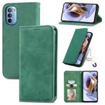 For Motorola Moto G31 Retro Skin Feel Magnetic Horizontal Flip Leather Phone Case(Green)