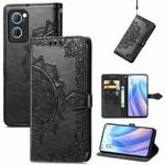 For OPPO Reno7 5G Mandala Flower Embossed Flip Leather Phone Case(Black)