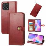 For Honor X30i Solid Color Leather Buckle Phone Case(Red)