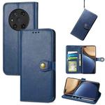 For Honor Magic3 Solid Color Leather Buckle Phone Case(Blue)