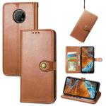 For Nokia G300 Solid Color Leather Buckle Phone Case(Brown)