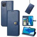 For OPPO A16K Solid Color Leather Buckle Phone Case(Blue)