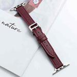 Microfiber Leather Pin Buckle Watch Band For Apple Watch Series 8&7 41mm / SE 2&6&SE&5&4 40mm / 3&2&1 38mm(Wine Red)