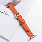 Microfiber Leather Pin Buckle Watch Band For Apple Watch Ultra 49mm / Series 8&7 45mm / SE 2&6&SE&5&4 44mm / 3&2&1 42mm(Orange)