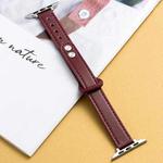 Microfiber Leather Double Buckle Watch Band for Apple Watch Series 8&7 41mm / SE 2&6&SE&5&4 40mm / 3&2&1 38mm (Wine Red)