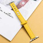 Microfiber Leather Double Buckle Watch Band for Apple Watch Ultra 49mm / Series 8&7 45mm / SE 2&6&SE&5&4 44mm / 3&2&1 42mm (Yellow)