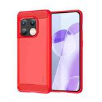 For OnePlus 10 Pro 5G MOFI Gentleness Brushed Carbon Fiber Soft TPU Case(Red)
