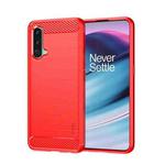 For OnePlus Nord CE 5G MOFI Gentleness Brushed Carbon Fiber Soft TPU Case(Red)