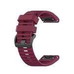 For Garmin Fenix 7X 26mm Silicone Watch Band(Burgundy)