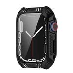 For Apple Watch Series 8 / 7 41mm Armor Diamond PC Toughened Film Integrated Protective Case(Black)