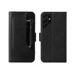 For Samsung Galaxy S22 Ultra 5G Dual Buckle Card Wallet Calf Leather Phone Case(Black)
