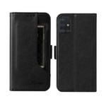 For Samsung Galaxy A51 4G Dual Buckle Card Wallet Calf Leather Phone Case(Black)