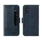 For Samsung Galaxy A51 4G Dual Buckle Card Wallet Calf Leather Phone Case(Blue)