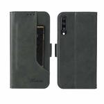 For Samsung Galaxy A50 Dual Buckle Card Wallet Calf Leather Phone Case(Green)