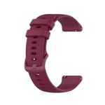 For Ticwatch GTH Checkered Silicone Watch Band(Wine Red)