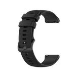For Ticwatch E3 Checkered Silicone Watch Band(Black)