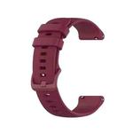 For Ticwatch E3 Checkered Silicone Watch Band(Wine Red)