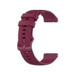 For Ticwatch Pro 3 Checkered Silicone Watch Band(Wine Red)