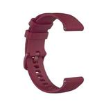 For Amazfit Bip Lite Checkered Silicone Watch Band(Wine red)