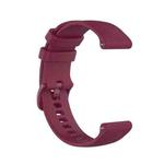 For Amazfit GTR 2e SIM Checkered Silicone Watch Band(Wine red)