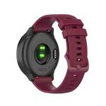 For Samsung Gear S3 Classic 22mm Checkered Silicone Watch Band(Wine red)