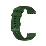 For Samsung Galaxy Watch 4 Classic 42mm / 46mm 20mm Checkered Silicone Watch Band(Amy green)