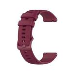 For Samsung Galaxy Watch Active 40mm 20mm Checkered Silicone Watch Band(Wine red)