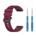 For Garmin Fenix 7 / EPIX 22mm Solid Color Silicone Quick Release Watch Band(Wine Red)