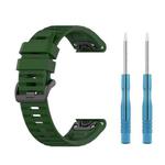 For Garmin Fenix 7X 26mm Solid Color Silicone Quick Release Watch Band(Army Green)