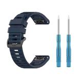 For Garmin Fenix 7X 26mm Solid Color Silicone Quick Release Watch Band(Midnight Blue)